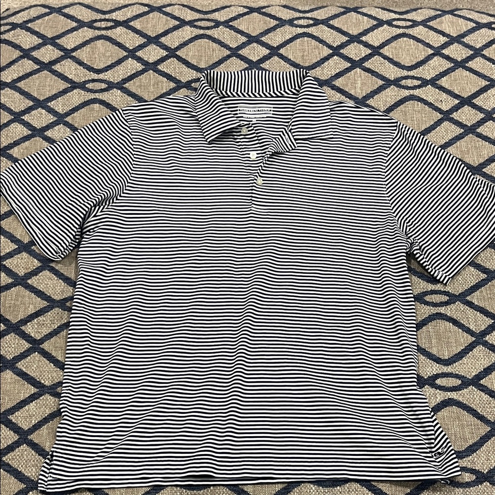 Vineyard Vines Black and White Striped Polo Shirt